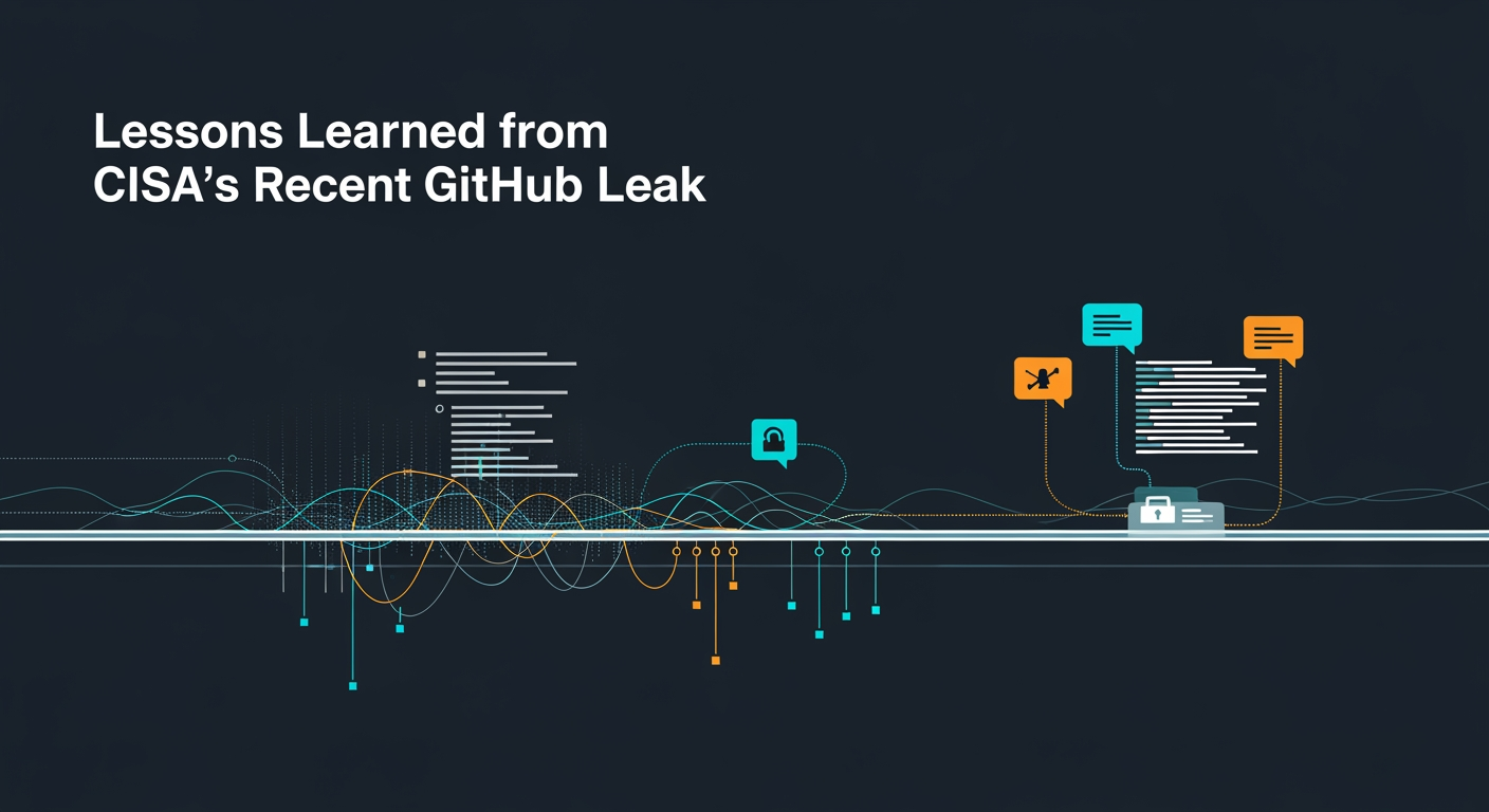 Abstract cyber defense illustration for Lessons Learned from CISA’s Recent GitHub Leak