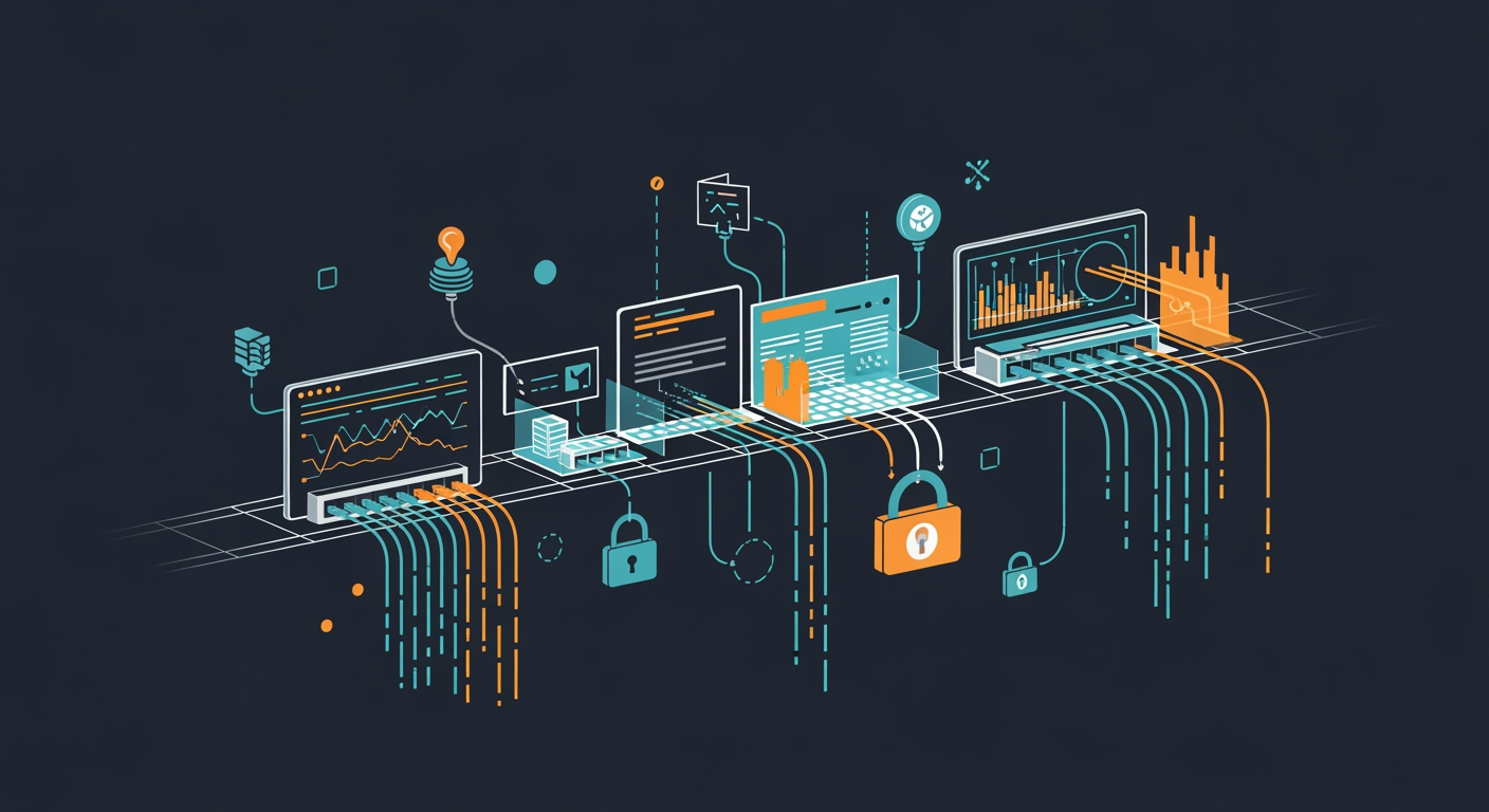 Abstract cyber defense illustration for CISA warns admins to patch actively exploited SharePoint flaws