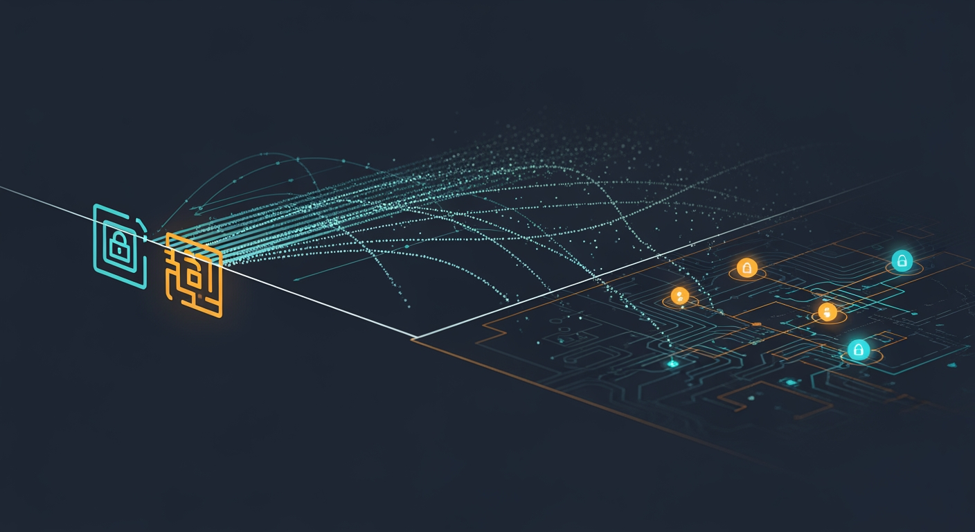 Abstract cyber defense illustration for Default Azure Automation Setting Enables Cross-Tenant Identity Takeover