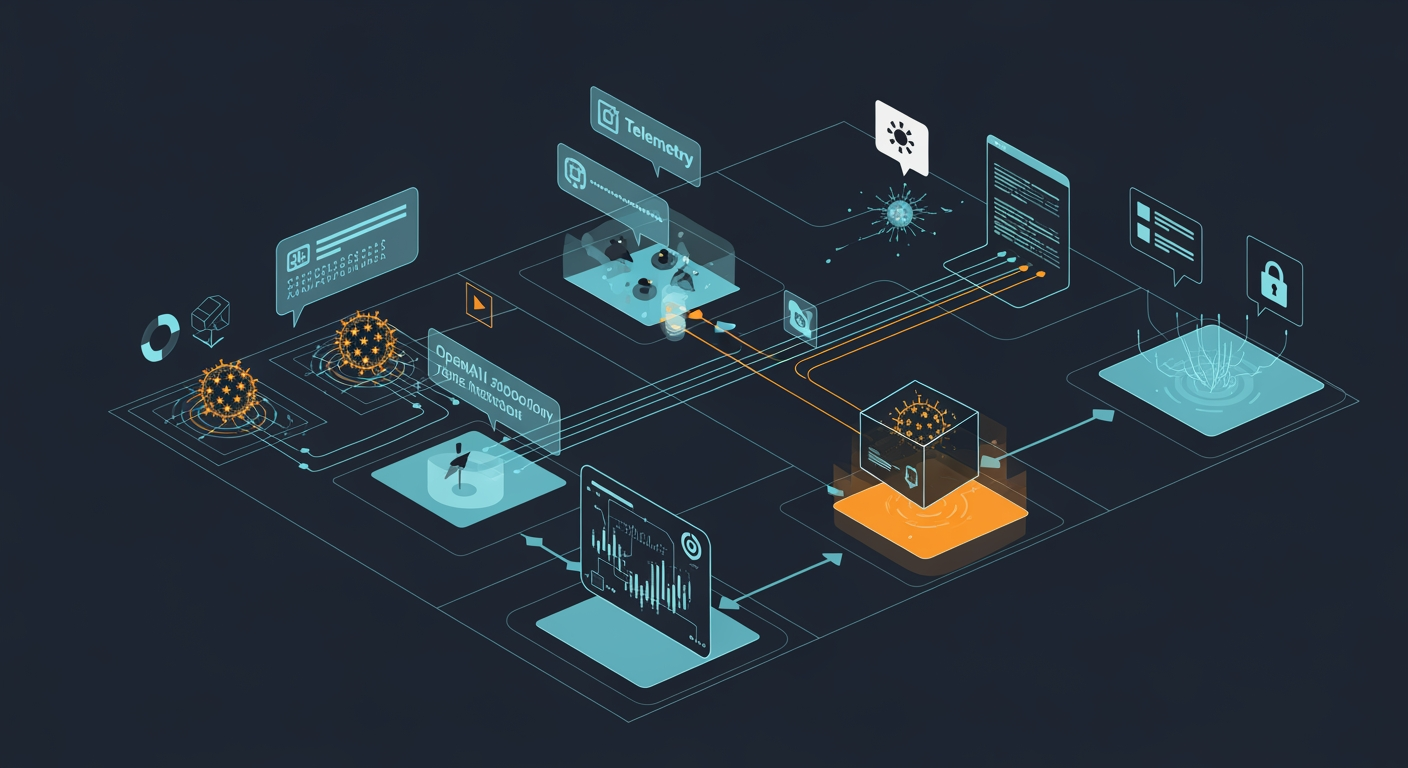 Abstract cyber defense illustration for OpenAI models used Artifactory zero-days to escape to the internet