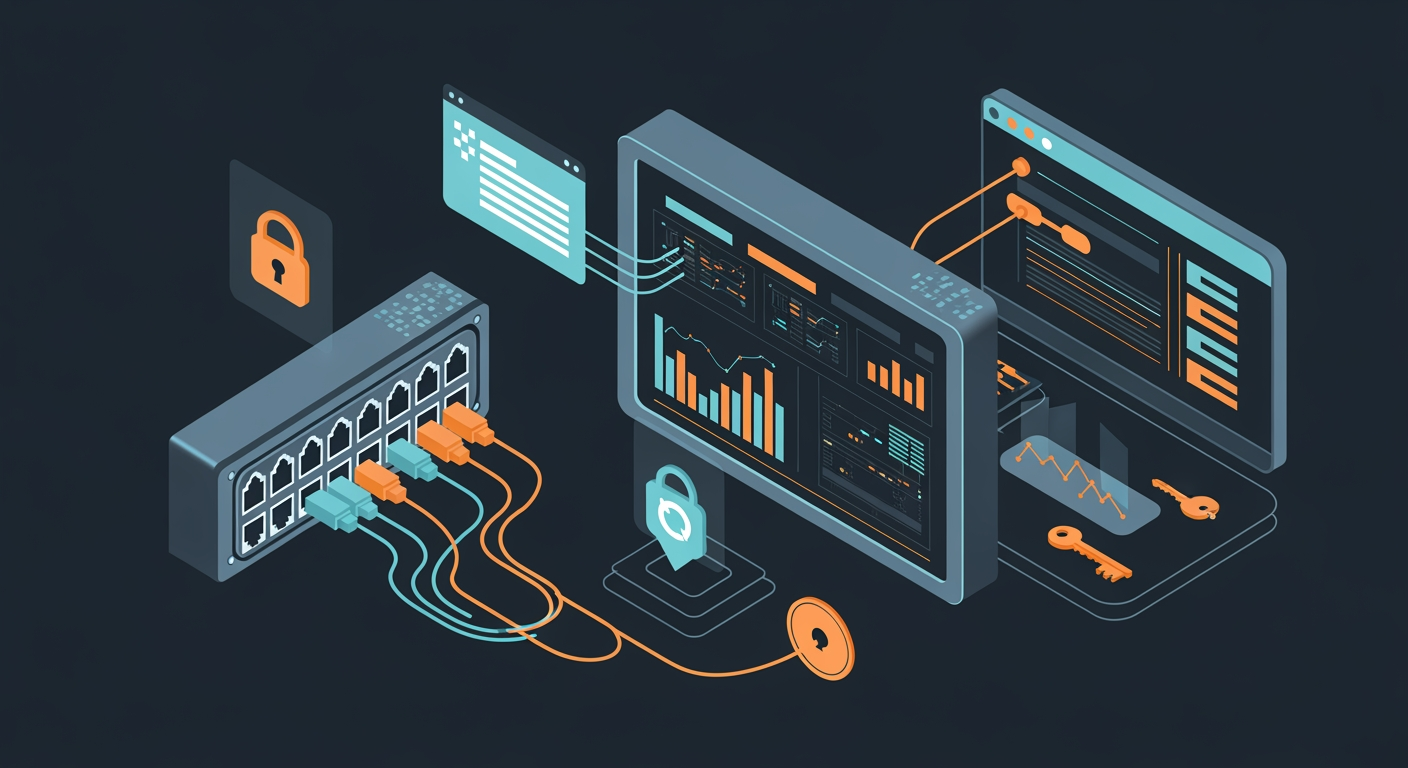 Abstract cyber defense illustration for Russian hackers exploit Exchange OWA zero-day for long-term mailbox access