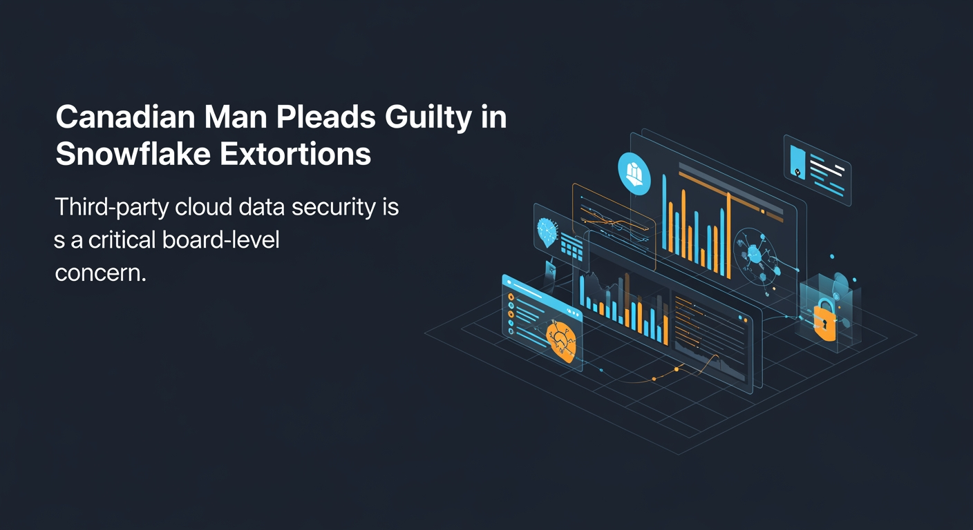 Abstract cyber defense illustration for Canadian Man Pleads Guilty in Snowflake Extortions