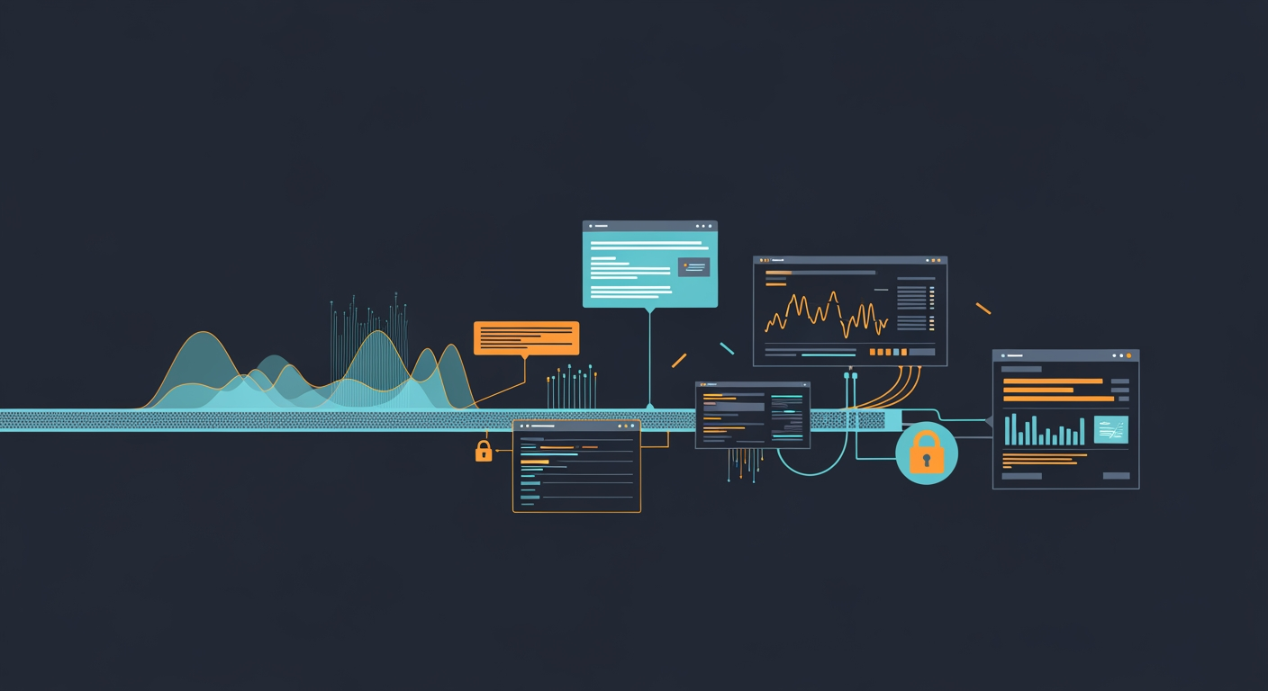 Abstract cyber defense illustration for Max severity SAP Commerce Cloud flaw now targeted in attacks