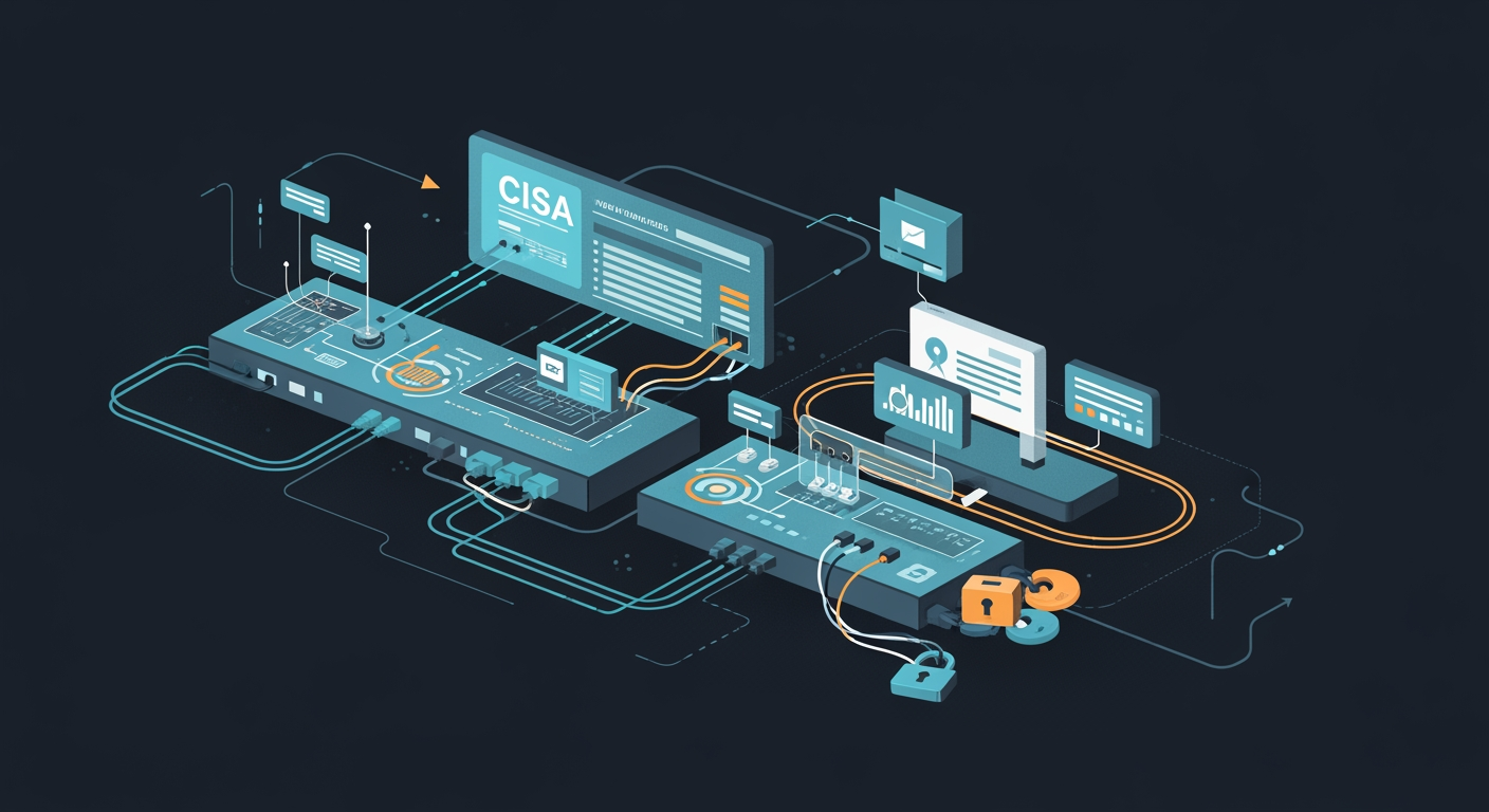 Abstract cyber defense illustration for CISA: Windows Task Host flaw now exploited by ransomware gangs