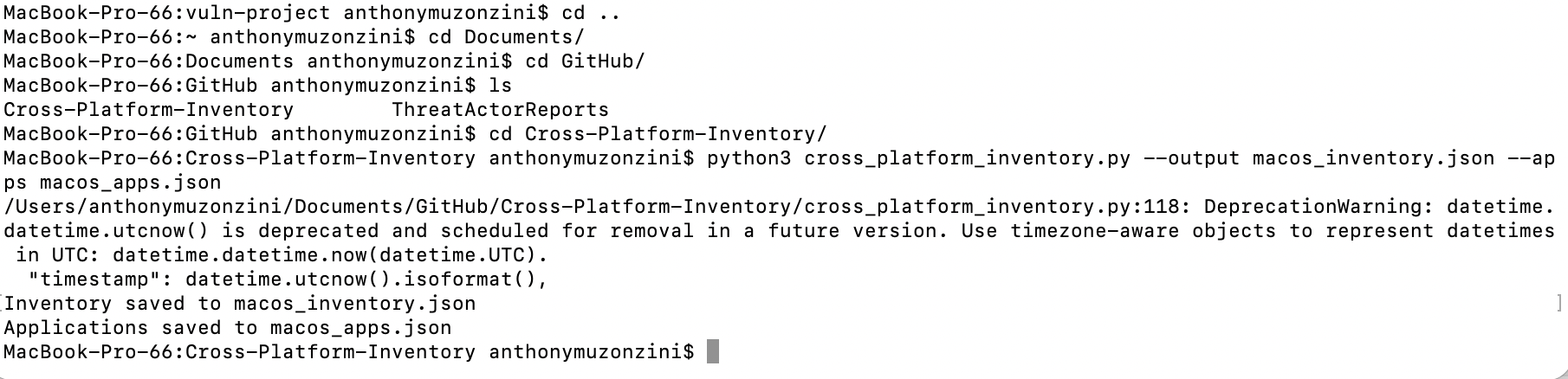 Cross Platform Inventory Screenshot