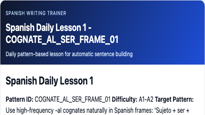 Lesson 1 email preview with gradient header and pattern framing