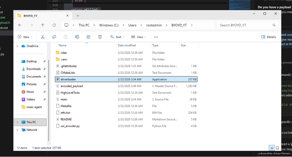 Compiled vulnerable driver ready for deployment